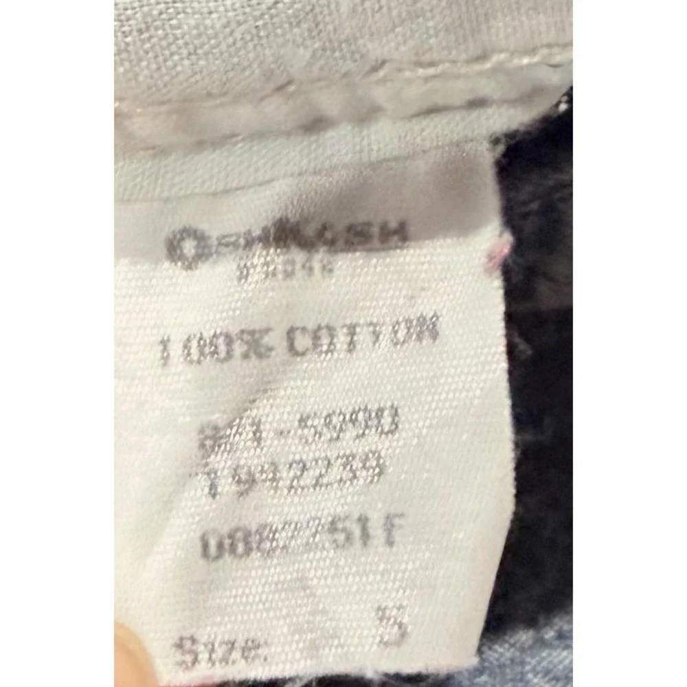 Vintage OshKosh Bgosh‎ Kids Size 5 Acid Wash Denim Overalls Hand Painted Floral